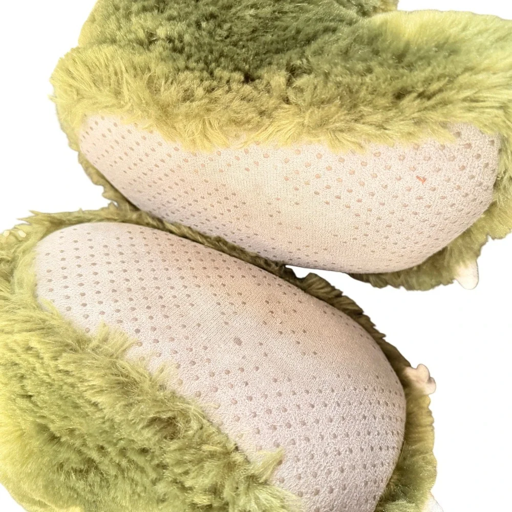 LazyOne Kids Monster Paw Slippers S Green Fuzzy Dinosaur Claw Bear Feet Cozy